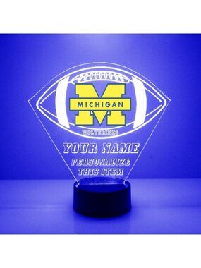 Custom LED Acrylic Name Sign for College Football Fans - Remote Controlled Decor